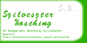 szilveszter wosching business card